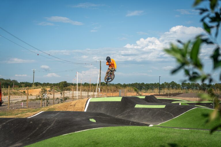 Rider Clearing Gap Jump – Asphalt Pump Track