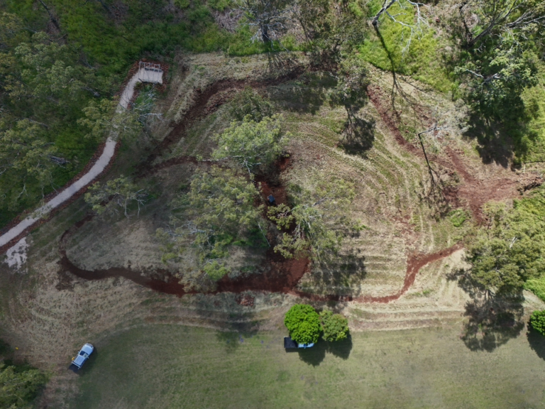 before and After shot of 250m Mountain Bike Track
